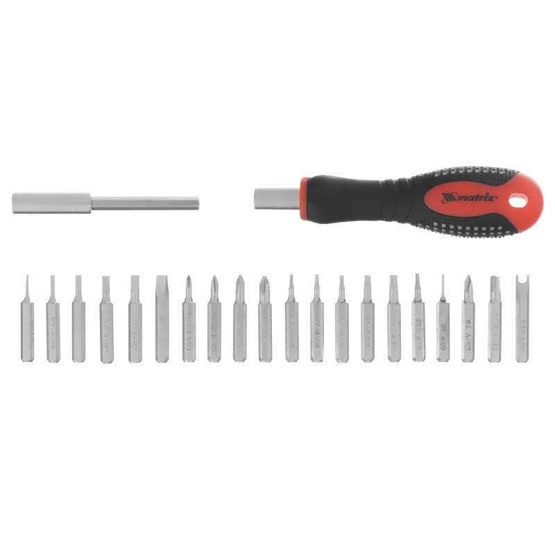 Отвертка для точных работ Matrix 11584, биты, 22 пред., PH + SL + Torx + Y + U + TA, CrV, 3к рукоятка в Костроме