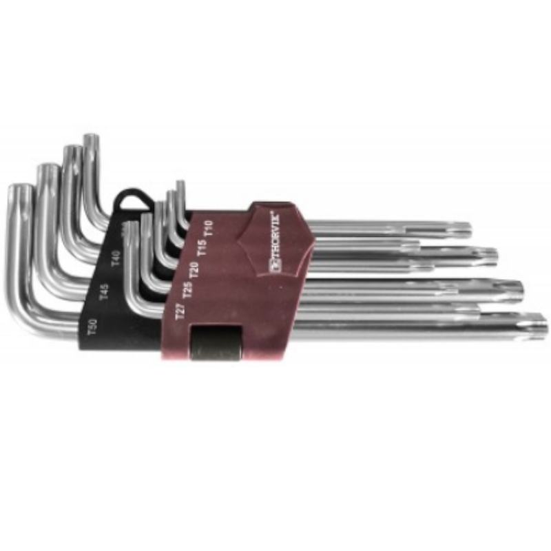 Набор ключей торцевых Thorvik TTK9S 053150, T-TORX® с центрированным штифтом, Т10H-T50H, 9 предметов в Угличе