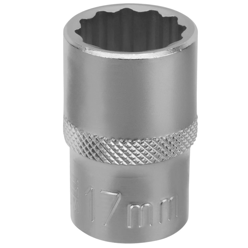 Головка торцевая Stels 13662, 17 мм, 12-гранная, CrV, под квадрат 1/2", хромированная в Иваново