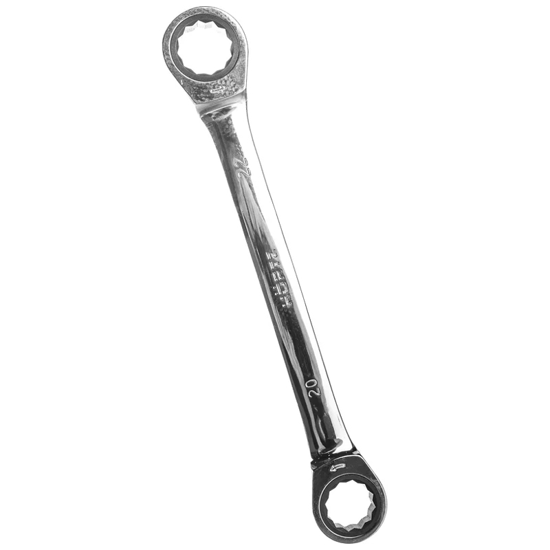 Ключ накидной двусторонний Hortz 118859 (20х22 мм, трещоточный, хромирование) в Угличе
