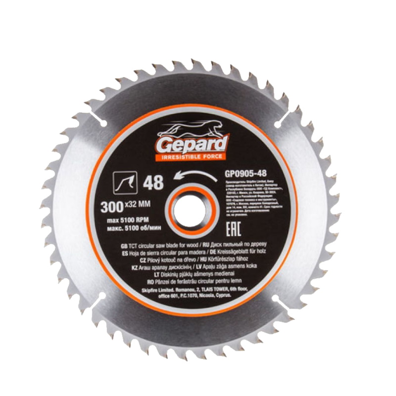 Диск пильный по дереву Gepard GP0905-48 300х3230 мм 48 зубьев 2071₽