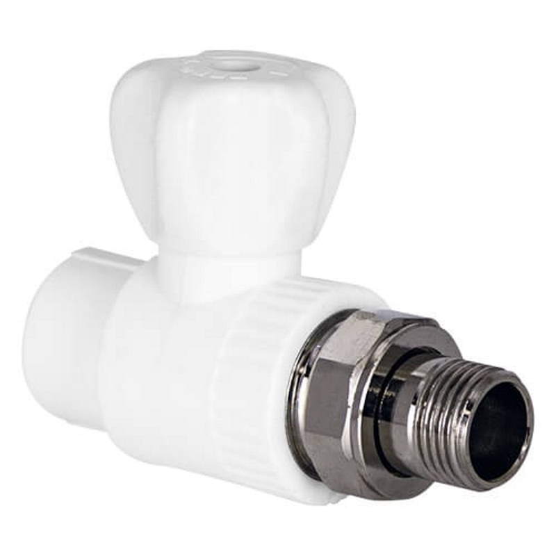 Шаровой кран для радиаторов прямой с американкой Tebo C--TB 1v 25 х3/4" ппр 030060204