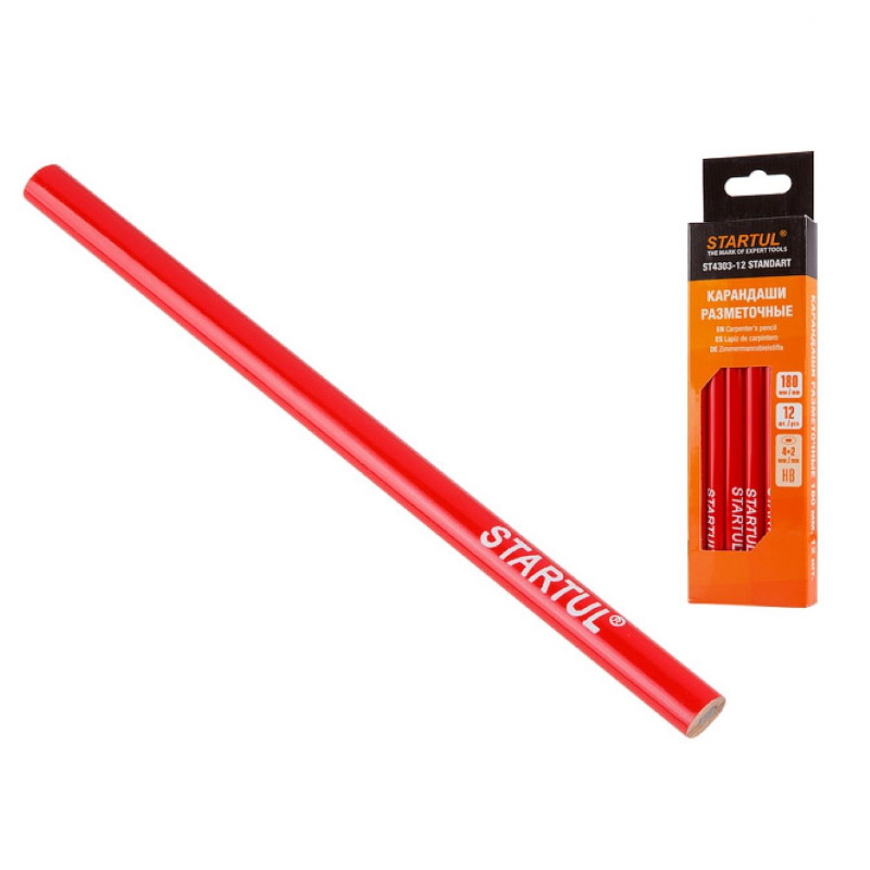 Карандаш разметочный Startul STANDART ST4303-12 180мм 12шт 102₽
