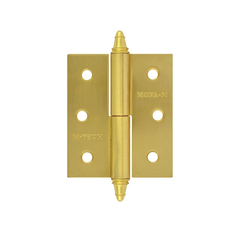 Петля дверная разъемная Нора-М 610-3" 12145, 75*63*2,5, с колпачком, матовое золото, правая в Туле