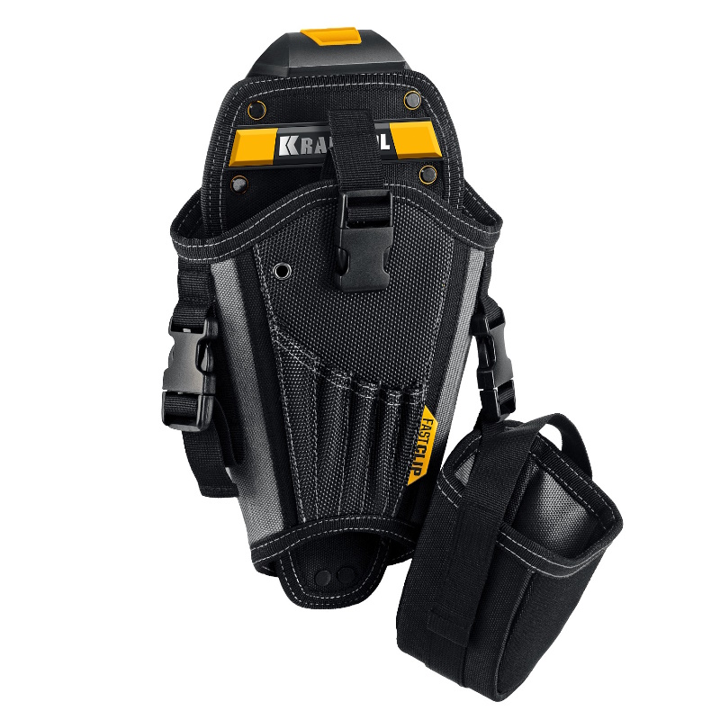 Кобура для шуруповерта Kraftool KH-5 38769 (с дополнительным съёмным карманом, с быстросъёмным креплением FastClip, 5 отделений для свёрл и бит) в Переславле
