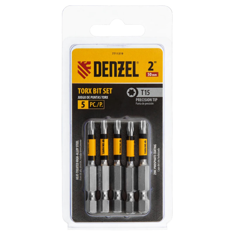Набор бит Denzel 7711319, T15x2", 5 шт. во Владимире