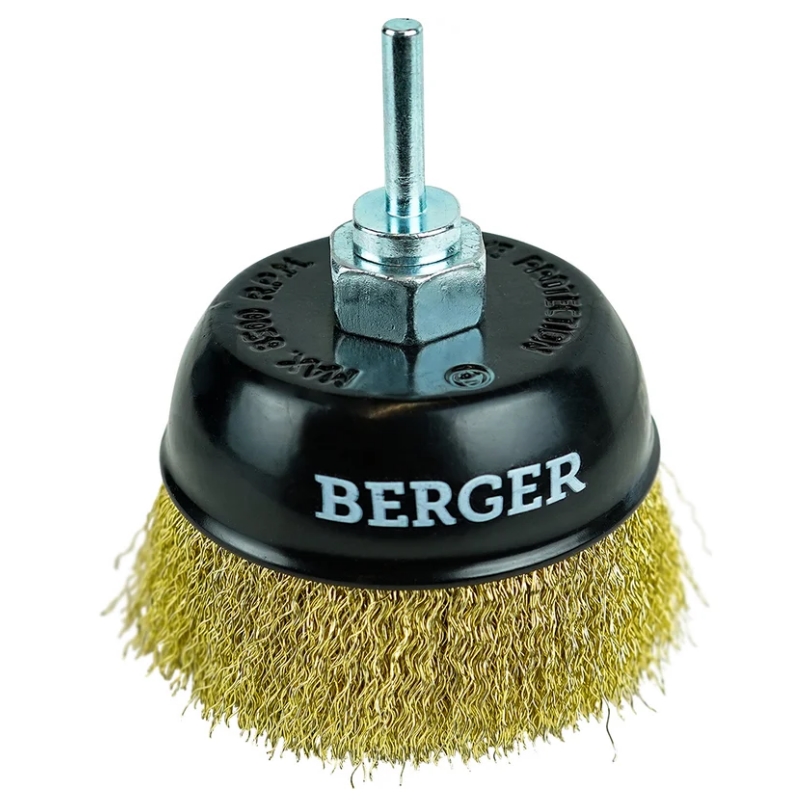 Кордщётка чашеобразная Berger BG1741 (латун. сталь 0.3 мм, диаметр 100 мм, гайка М14 + 6 мм) в Вологде