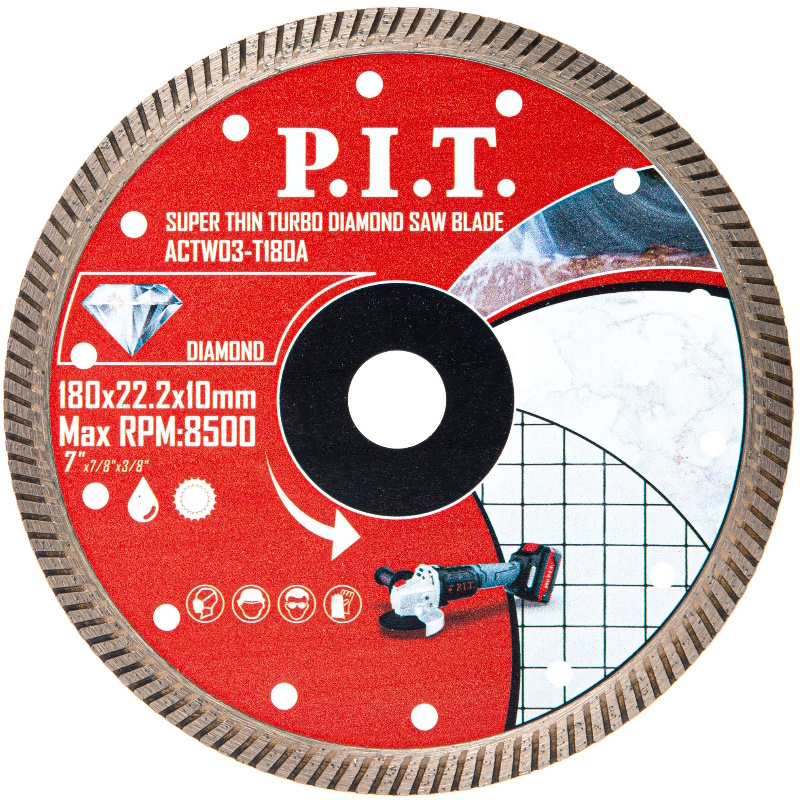 Диск алмазный отрезной Turbo P.I.T. ACTW03-T180A, сверхтонкий, 180x22,2x1,6 мм в Переславле