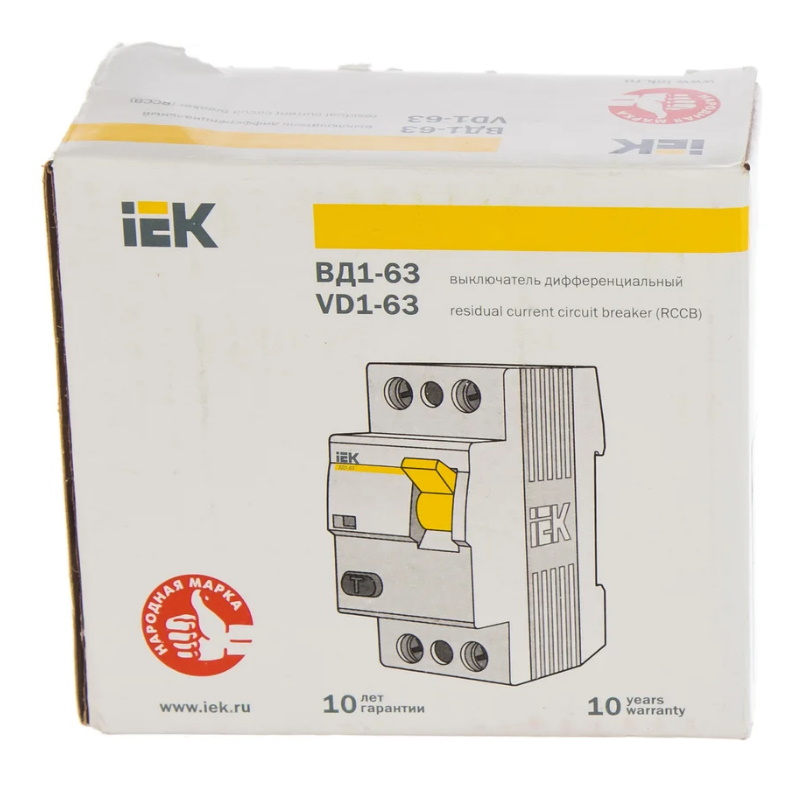 Выключатель дифференциального тока УЗО IEK ВД1-63 2Р MDV10-2-032-030, 32А 30мА в Ярославле