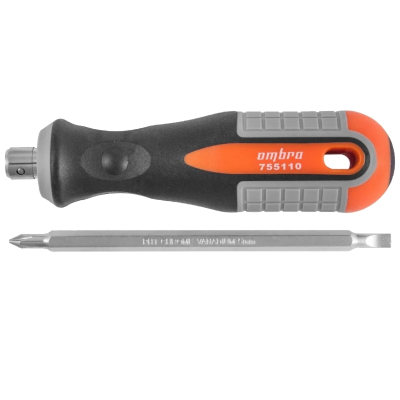 Отвертка стержневая двусторонняя Ombra Round Grip 755110 055774, РН1, SL5x100 мм в Кинешме