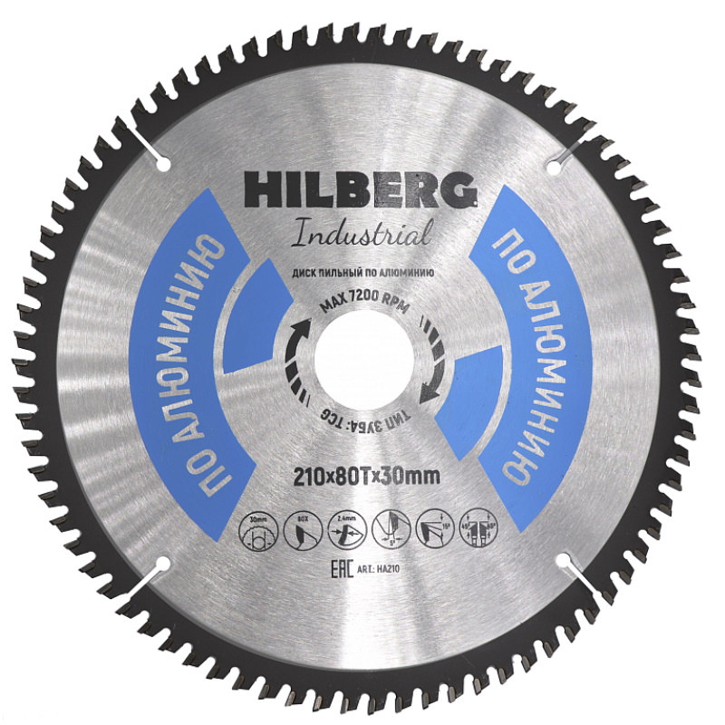 Диск пильный Hilberg Industrial HA210 по алюминию 2103080Т 1604₽