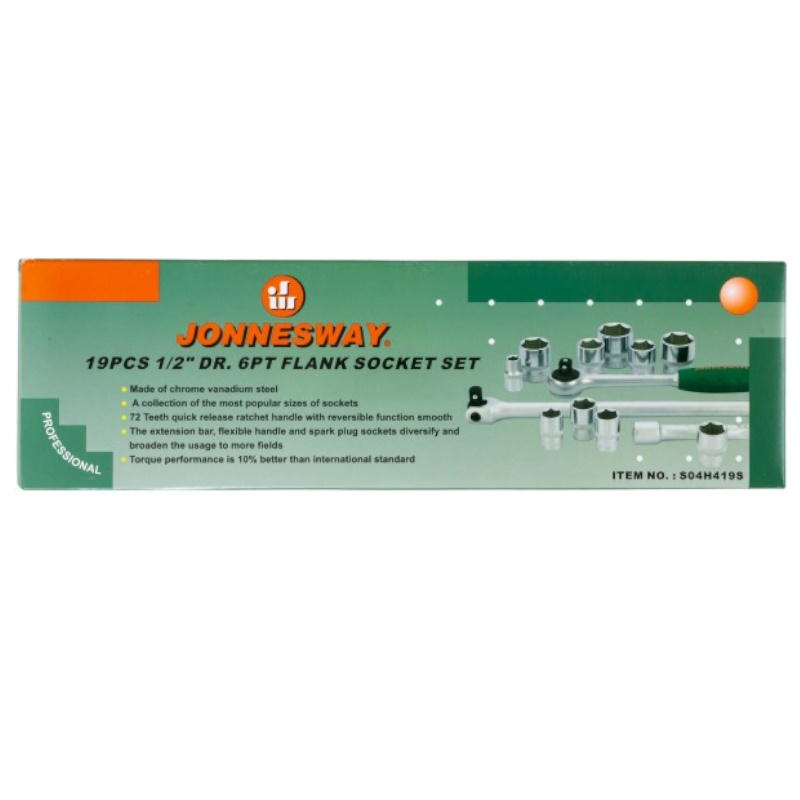 Набор головок торцевых Jonnesway S04H419S 047432, 1/2"DR, 11-32 мм, 19 предметов