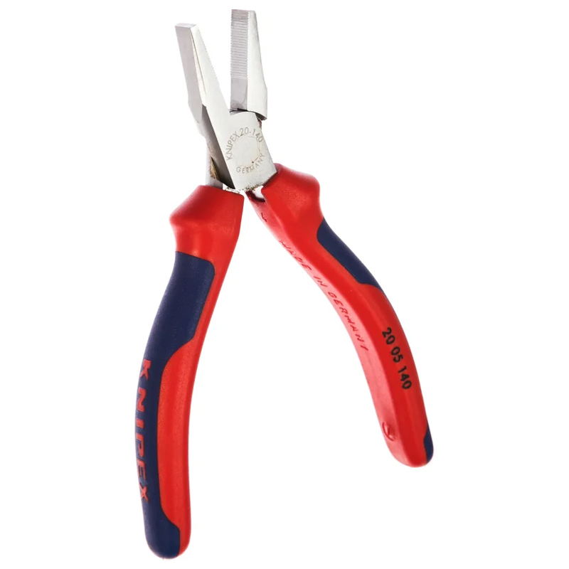 Плоскогубцы Knipex KN-2005140 тупоносые рифлённые губки 28 мм, длина 140 мм, хром, 2-комп ручки