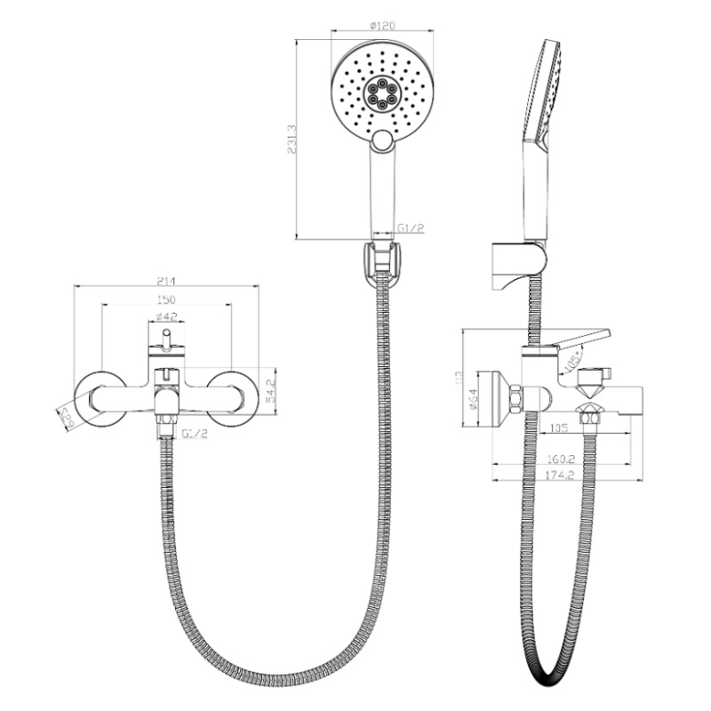 Смеситель для ванны Lemark Minima LM3814C с монолитным изливом, хром в Муроме