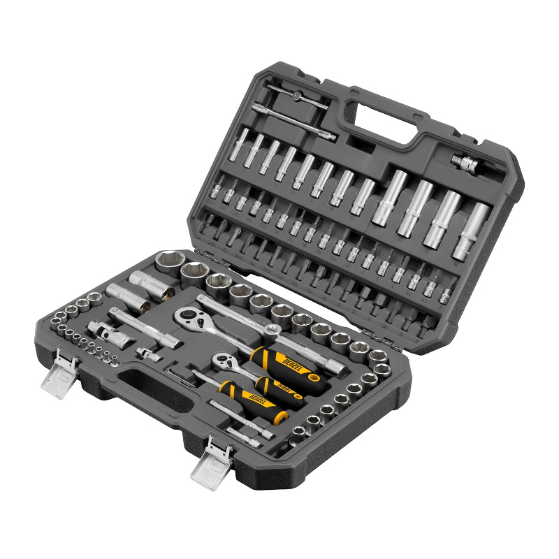 Набор инструментов Denzel 15813, 1/2", 1/4", CrV, S2, пластиковый кейс, 94 предмета в Александрове