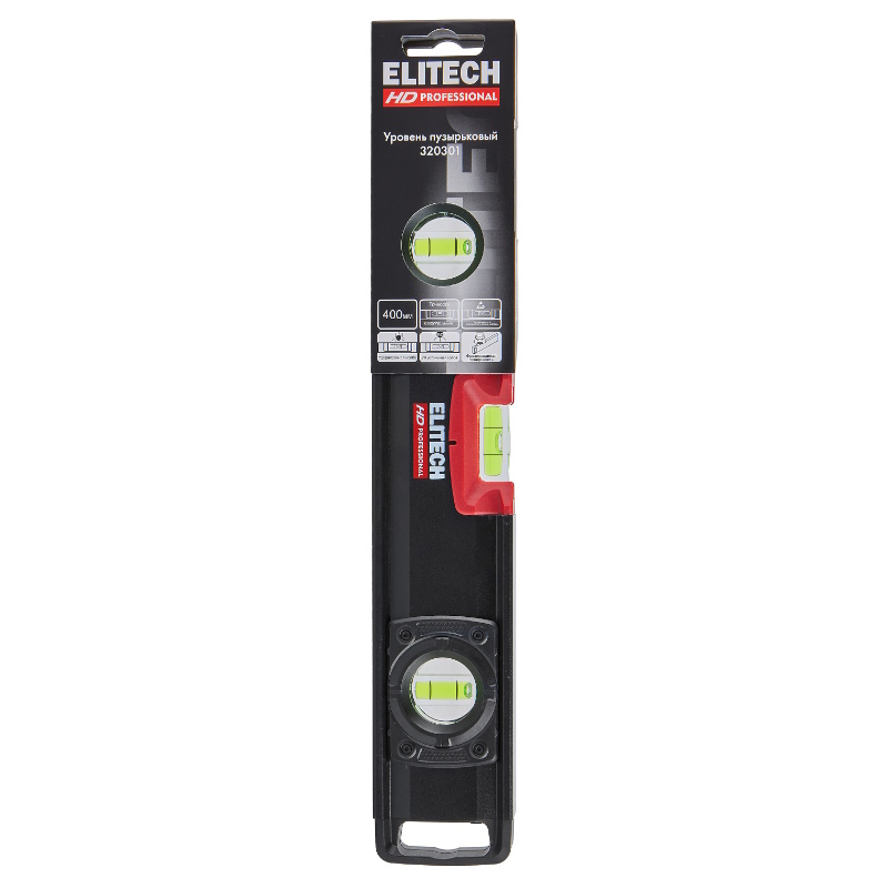 Уровень пузырьковый Elitech HD 320301 207198, 40см, 3 глазка в Иваново
