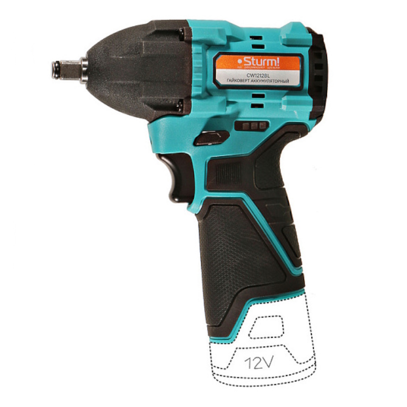 Аккумуляторный Гайковерт Sturm CW1212BL, 1BatterySystem12V