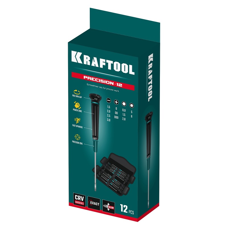 Набор отверток Kraftool Precision 12 25689 для точных работ (12 предметов) в Туле