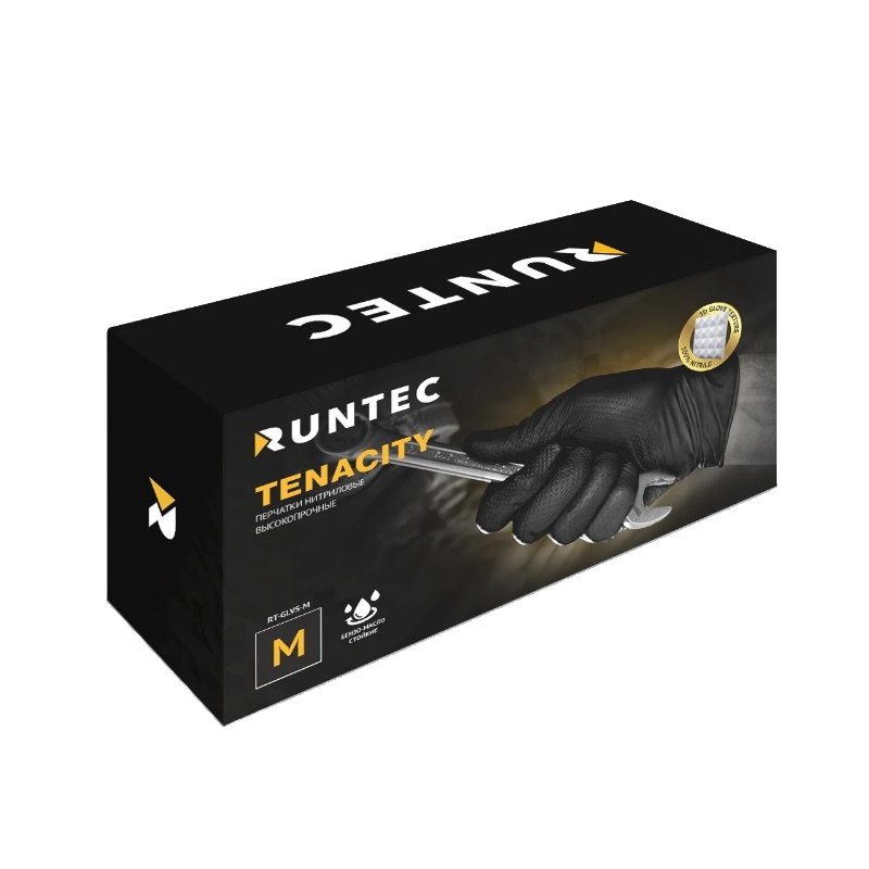 Перчатки Runtec RT-GLVS-M Tenacity нитриловые высокопрочные, размер M (100 штук) в Туле