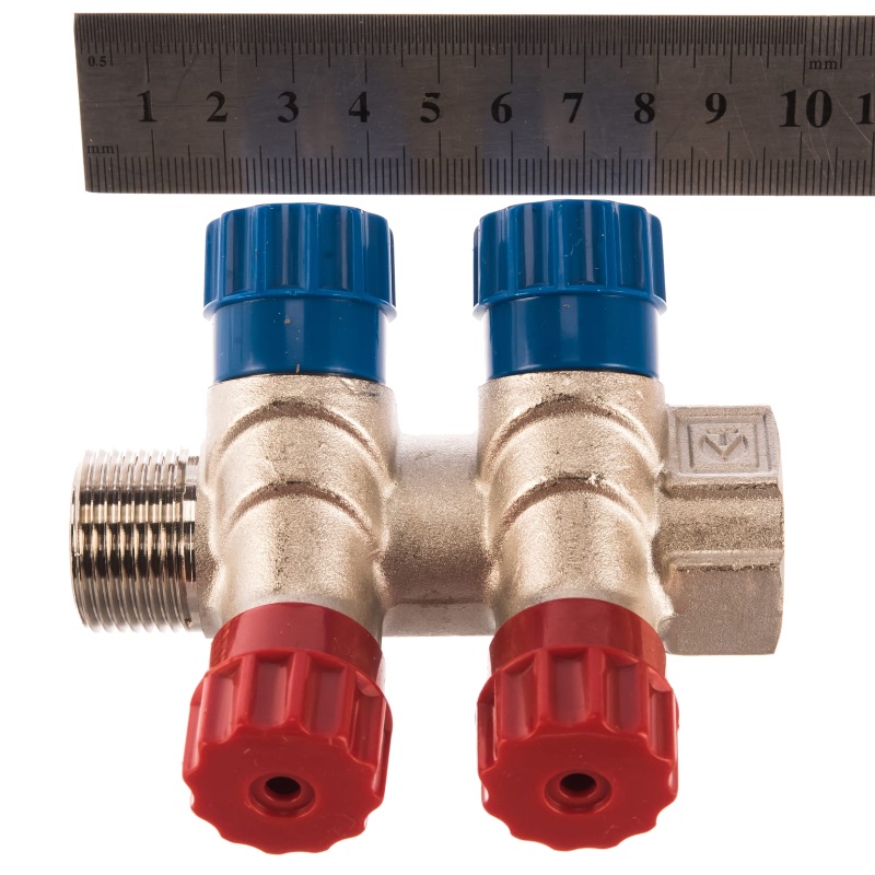 Коллектор с регулировочными вентилями Valtec VTc.560.N.0502 (3/4", 1/2", двухконтурный)