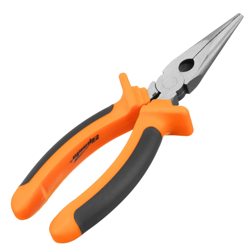 Длинногубцы Sparta Comfort 17167, 180 мм, прямые шлифованные, двухкомпонентные рукоятки