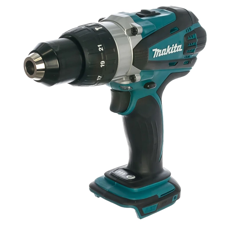 Дрель Makita DHP458Z, аккумуляторная, ударная, 18В, Li-ion, БЗП-13мм, 0-400\2000об\м, 91\58Нм, 2.3кг, мет.редуктор, бок.рукоятка, б\ак и з\у в Костроме