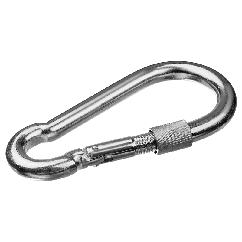 Карабин Зубр 304556-12 с предохранительной гайкой DIN 5299D (12мм, 1шт, оцинкованный)