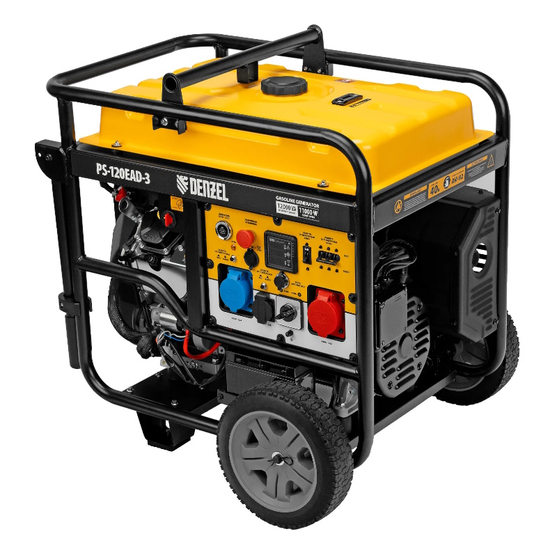 Генератор бензиновый Denzel PS-120EAD-3 946984, 12 кВт,230/400 В, 40 л, разъём ATS, электрический стартер