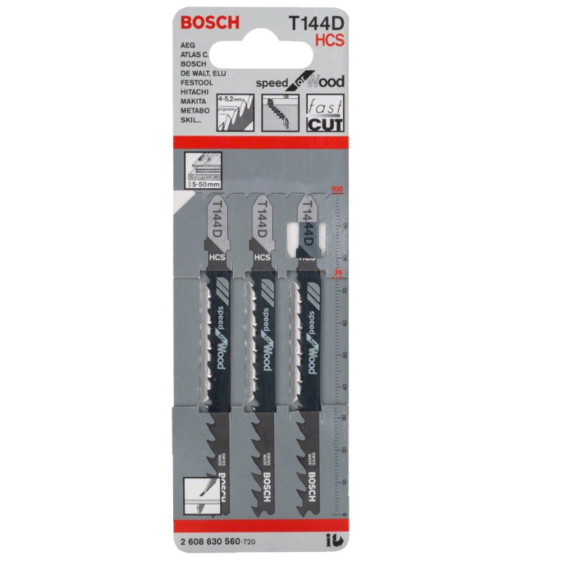 Лобзиковые пилки Bosch T 144 D, HCS 2608630560 3 шт. в Рыбинске