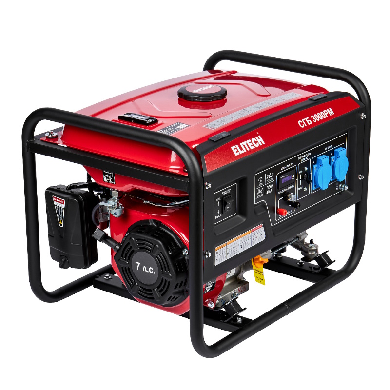 Генератор бензиновый Elitech СГБ 3000РМ 205550, 4-т, мак 2.8/ном 2.5 кВт,230В-11А