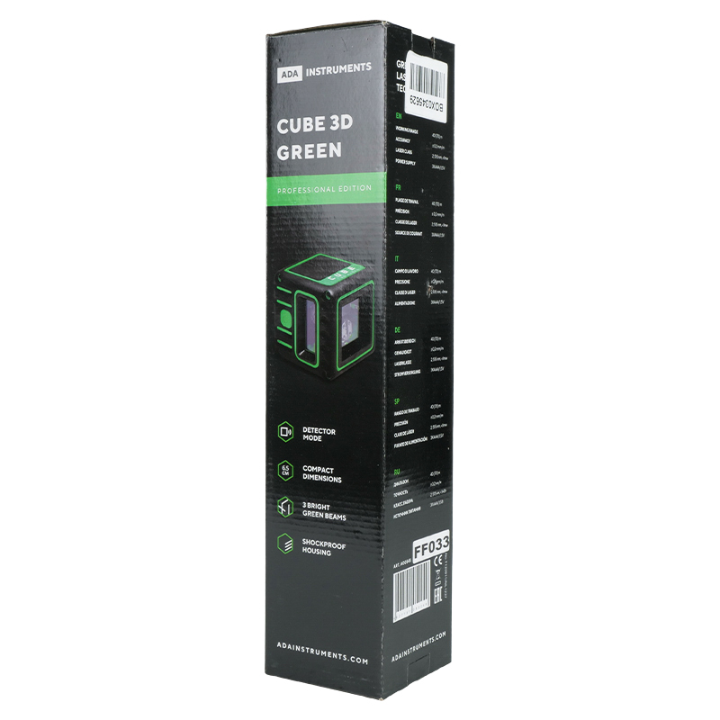 Лазерный уровень (клизиметр) Ada Cube 3D Green Professional Edition А00545
