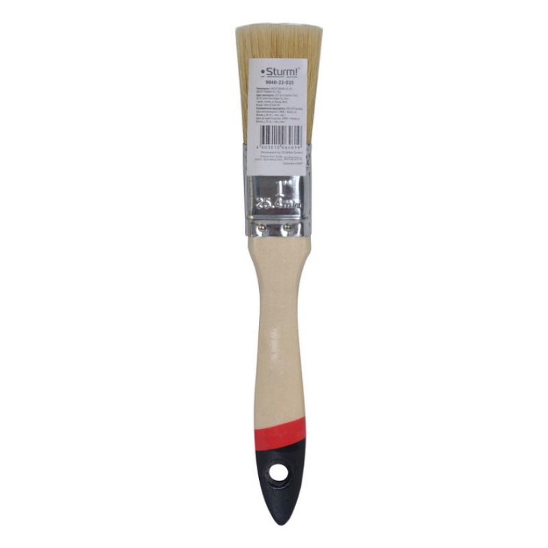 Кисть плоская Sturm 9040-22-025 Euro 1" (25 мм), натуральная щетина в Туле