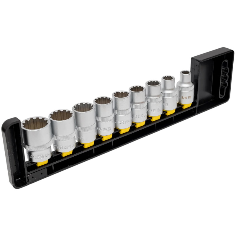 Набор головок торцевых Berger BG2039, 1/2", Spline, 9 предметов  во Владимире
