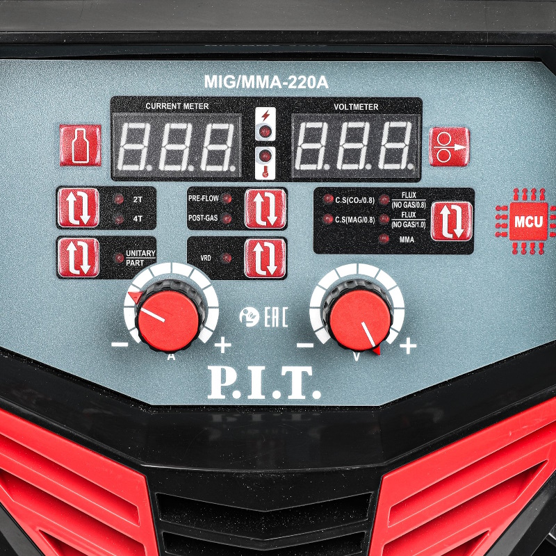 Сварочный полуавтомат PIT PMIG220-С2 75 кВт 220А ПВ-60 MMA 16-50мм MIG 08-10мм