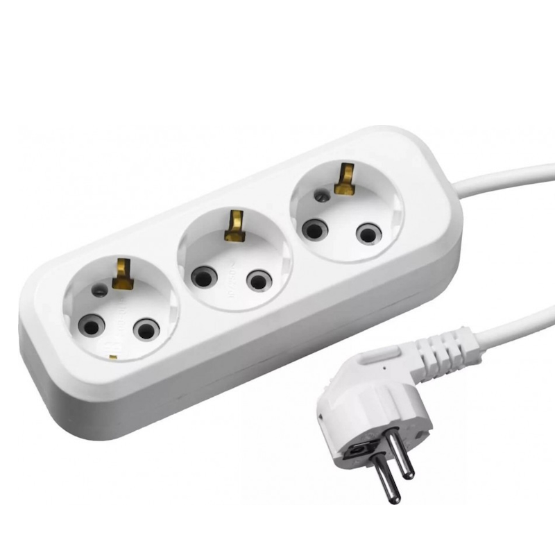 Удлинитель электрический Сибин 55034-3 ПВС сечение 075кв мм 3 гнезда макс мощн 2200Вт 3м заземление 271₽