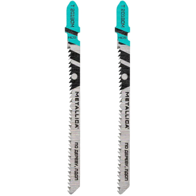 Пилки для лобзика Metallica Optima T201BOM 908976, 100/75 мм, шаг 2 мм, HCS, встреч/зуб, крив/рез, по дереву, 2 шт в Рыбинске