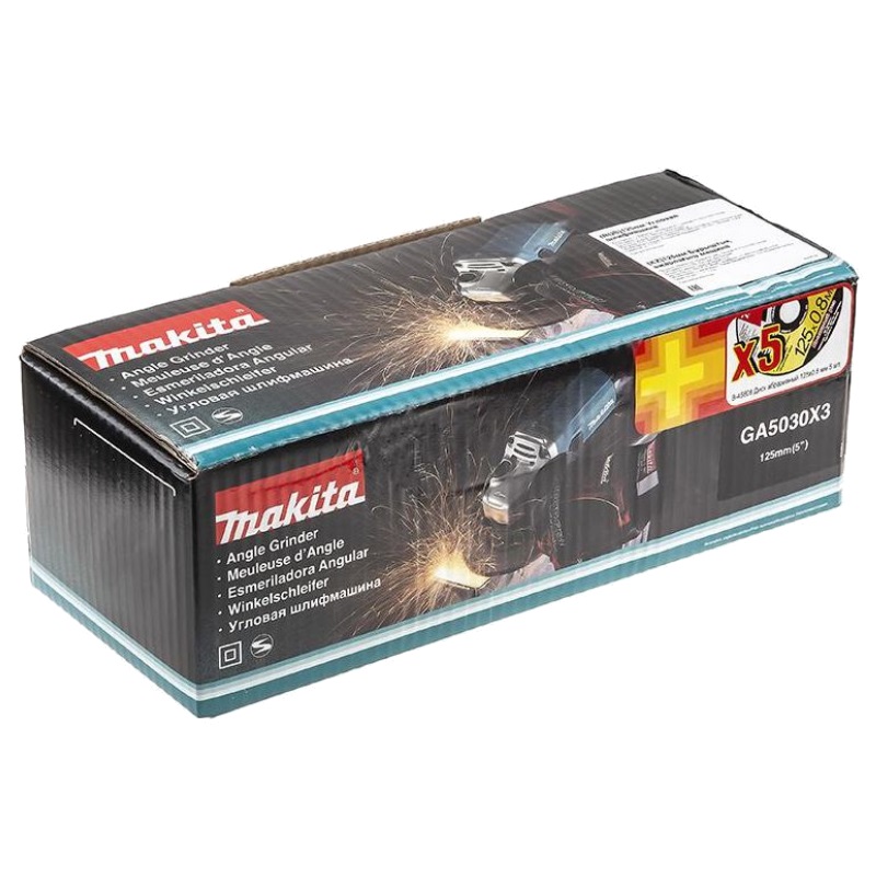 Угловая шлифмашина (болгарка) Makita GA5030X3, 125 мм, 720 Вт в Рыбинске