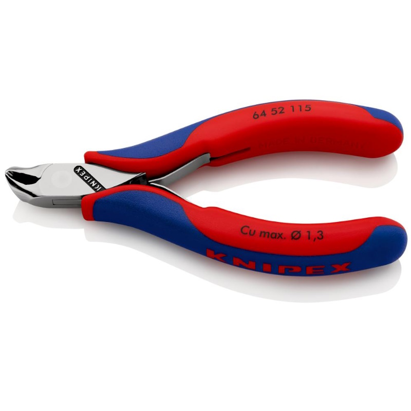 Кусачки торцевые для электроники Knipex KN-6452115, без фаски, губки 27°, 115 мм, 2-комп ручки в Угличе