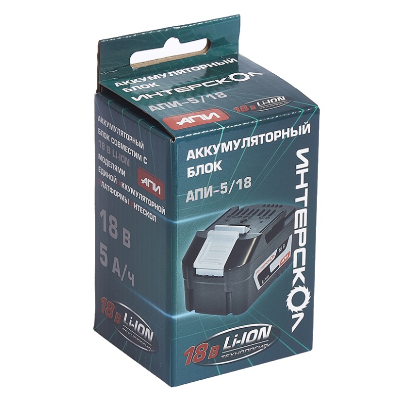 Аккумуляторный слайдерный блок Интерскол АПИ-5/18 2400.022 (18В, Li-ion) в Иваново