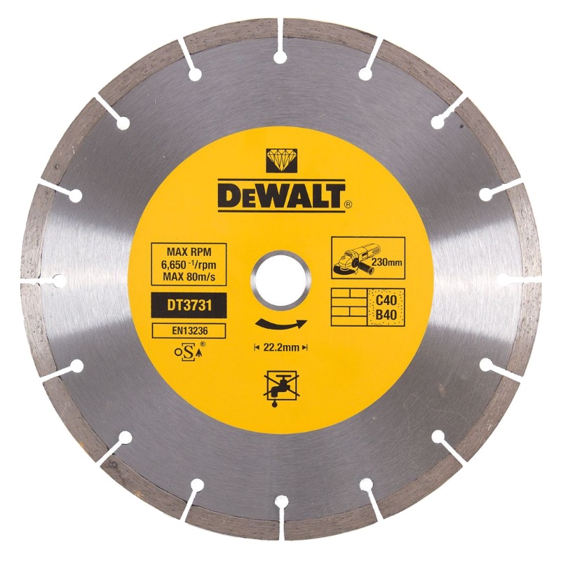 Алмазный диск DeWalt DT3731-QZ (230х22.2 мм, бетон, сегментный тип, высота кромки 7 мм) в Рыбинске