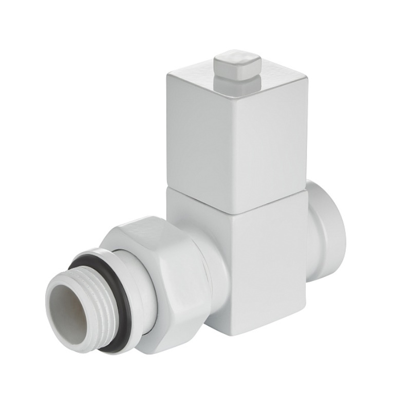 Набор дизайн-вентилей Royal Thermo CUBE НС-1422574, прямой, белый, 1/2"