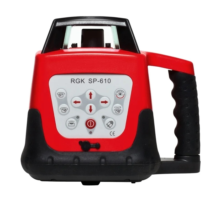 Ротационный нивелир Rgk SP-610 4610011870538, ротационный, красный луч, 300м, с приемником, ±0,1 мм, АКБ в Туле