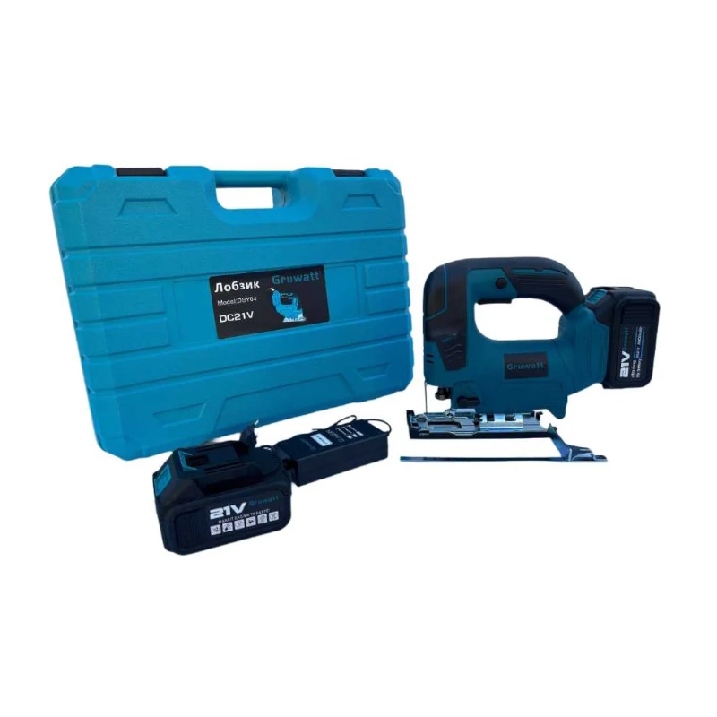 Бесщеточный аккумуляторный лобзик Gruwatt DYS04, 21v (под Makita LXT) 4Ah аккумулятор, 2 шт