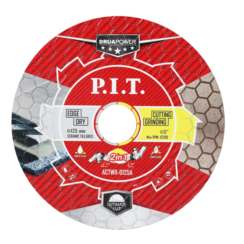 Диск алмазный P.I.T. DRUA ACTW11-0125A, 2в1, 125х22,2х1,6мм, сухой/мокрый рез, резка+шлифовка в Твери