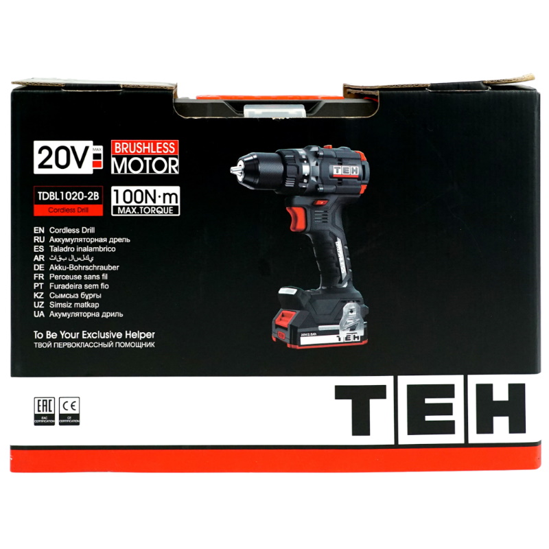 Дрель аккумуляторная Teh TDBL1020-2B, 20V в Рыбинске