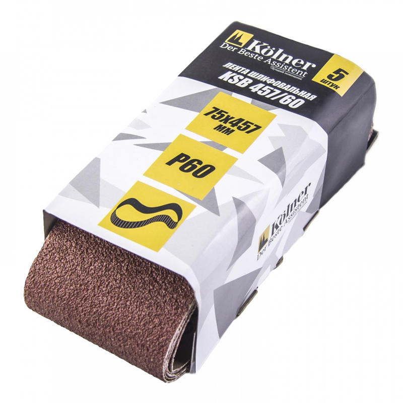 Лента шлифовальная по металлу и дереву Kolner KSB 45760 4630003368270 457х75мм зернистость Р60 5шт 247₽