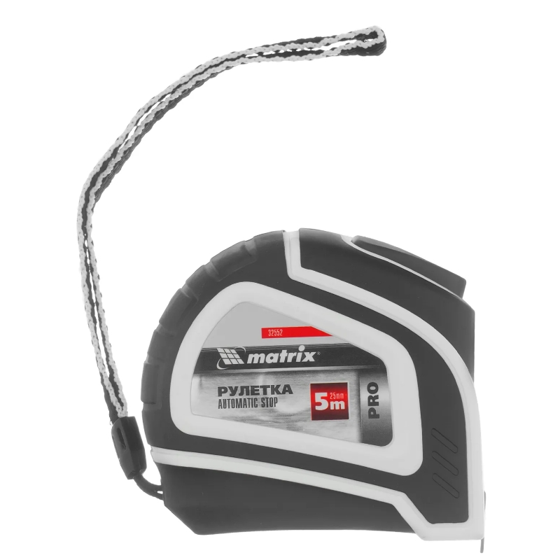 Рулетка Matrix Autostop PRO 32552, 5 м х 25 мм, двухкомпонентный корпус, автомат. фиксация в Иваново