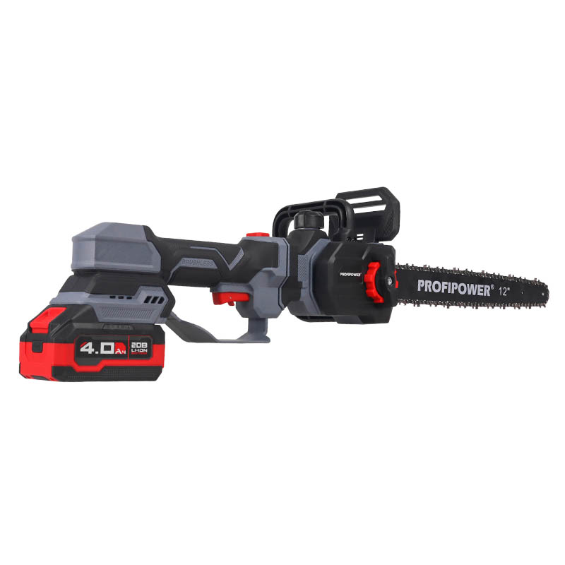 Аккумуляторная бесщеточная цепная пила ProfiPower PL-12 E0285, 20В, 12", с штангой телескопической , Li-ion-2 шт, 4.0Ач,З/У, в коробке в Коврове
