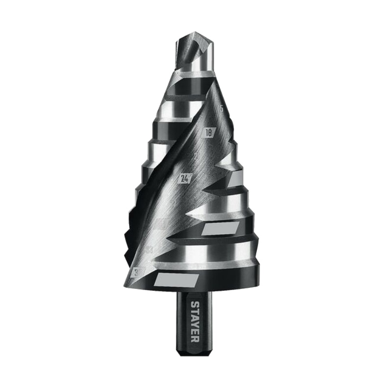 Сверло ступенчатое Stayer Pro-Max 29661-9-36-10, 9-36 мм, 10 ступеней, винтовая спираль в Иваново