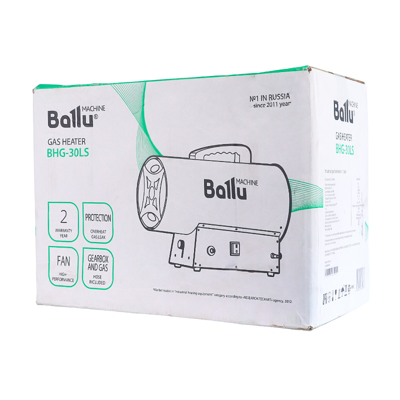 Тепловая пушка на газу Ballu BHG-30LS (мощность 30 кВт, вес нетто 5.7 кг, производительность 720 м^3/ч) в Костроме